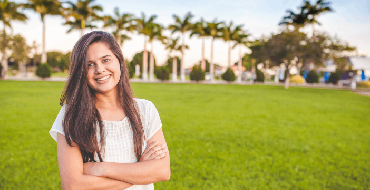 Woman in Farm Smiling